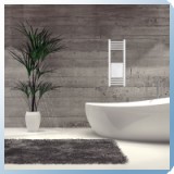 Silver 300x800 mm törölközőszárító radiátor egyenes fehér