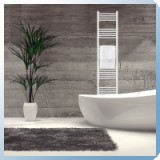 Silver 400X1800 mm egyenes törölközőszárító radiátor fehér - SR-E_400X1800_F