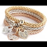 Silver Star Divine Light, női, Szívek, arany színű, 3 db (21950)