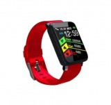 SilverHome Bluetooth aktivitásmérő színes kijelzővel - piros szíj, vízálló F1 v2.0