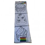 SilverHome Kids-Puzzles - 3 színezhető puzzle ajándék filctollkészlettel - hamburgeres életkor: 4+