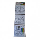 SilverHome Kids-Puzzles - 3 színezhető puzzle ajándék filctollkészlettel - járműves életkor: 4+