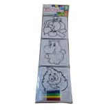 SilverHome Kids-Puzzles - 3 színezhető puzzle ajándék filctollkészlettel - vízilovas életkor: 4+