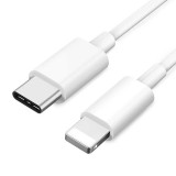 SilverHome Prémium Adat- és Töltőkábel, Lightning/USB-C csatlakozó, 27W gyorstöltés, 1 méter, fehér színben