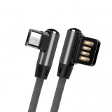 SilverHome Prémium Adat- és Töltőkábel TB1009, MicroUSB/USB csatlakozó, 2.4A gyorstöltés, 1 méter, fekete