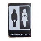 SilverHome Vintage Dekor Fémtábla, 'The simple truth' felirat, retro hangulatú kialakítás, 20x30cm