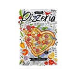 SilverHome Vintage Dekor Fémtábla, Delicious Pizzeria felirat, retro hangulatú kialakítás 20x30cm