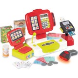 Simba Smoby: Elektronikus pénztárgép szett, piros - 30 db-os