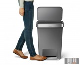 SimpleHuman CW1386 45 literes műanyag, négyszögletes pedálos szemetes beépített zacskó tartóval (szü