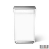 SimpleHuman CW2027 45 literes pedálos szemetes beépített zsáktartóval (fehér)