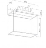 SIRIUS SLT-978 KITE EM TW WI-FI mennyezeti, szürke színű páraelszívó motor nélkül, 93 cm