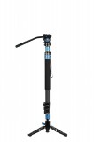 SIRUI P-424FL carbon monopod 3 lábú állványtalppal és VA-5 fluid videófejjeljel