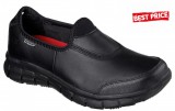 Skechers - RELAXED FIT - női bőrcipő - FEKETE