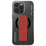Skinarma Magma Apple iPhone 16 Pro mágneses tok kitámasztóval, Magsafe kompatibilis, fekete