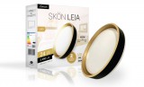 Skön Leia 24 W-os ø400 mm kerek natúr fehér, fekete-arany színű mennyezeti lámpa, IP20