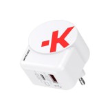 SKROSS 1xUSB-A 1xUSB-C PD 45W hálózati adapter White 1.302424