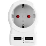 SKROSS hálózati csatlakozó átalakító-USA, beépített USB töltővel (1.500281) (SKR1.500281)