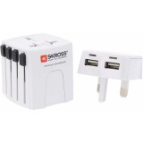 Skross MUVUSB-2-4-A 2xUSB töltő bemenettel világutazó adapter (MUVUSB-2-4-A)
