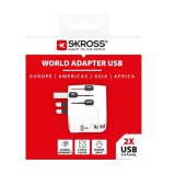SKROSS PRO Light világutazó hálózati átalakító USB-Ax2 (1.302460) (1.302460)