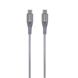 Skross Steel Line USB-C apa - USB-C apa 2.0 Adat és töltőkábel - Szürke (2m) (USBC-TO-USBC-200-STEEL)