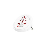 SKROSS World to Europe hálózati adapter, Schuko, 16A, univerzális bemenet, fehér