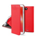 Smart magnet Xiaomi Redmi Note 15 5G oldalra nyíló mágneses könyv tok szilikon belsővel piros