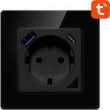 Smart WiFi Wall Socket Avatto N-WOT10-USB-B TUYA USB USB-C (black) (N-WOT10-USB-B)