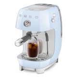 Smeg ECF03PBEU espresso kávéfőző cold brew funkcióval retro világoskék