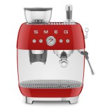 SMEG EGF03 őrlővel kombinált espresso kávéfőző piros színben (EGF03RDEU)