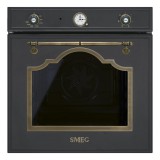SMEG HŐLÉGKEVERÉSES SÜTŐ, Cortina design, 60 cm, analóg, antracit