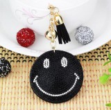 SMILEY kristály kulcstartó fekete