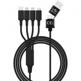 Smrter Hydra Elite 6in1 Adat és töltő kábel - Fekete (1.2m) (SMRTER_ELITE_L_BK)