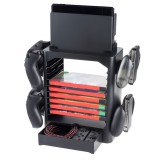 Snakebyte Nintendo Switch Games Tower tárolóállvány, 4 kontroller és 10 játék számára, fekete