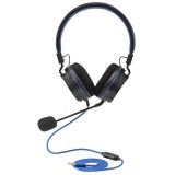 Snakebyte PS4 HeadSet 4 vezetékes fejhallgató levehető mikrofonnal, fekete-kék - SB913082