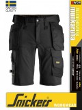Snickers ALLROUNDWORK BLACK strech slim fit prémium lengőzsebes rövidnadrág - munkaruha
