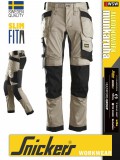 Snickers ALLROUNDWORK KHAKI strech slim fit prémium lengőzsebs deréknadrág - munkaruha