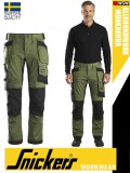 Snickers ALLROUNDWORK KHAKIGREEN strech slim fit prémium lengőzsebs deréknadrág - munkaruha