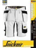 Snickers ALLROUNDWORK WHITE strech slim fit prémium lengőzsebes rövidnadrág - munkaruha