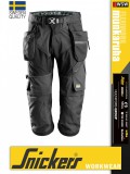 Snickers FLEXIWORK STEELGREY technikai stretch lengőzsebes rövidnadrág - munkaruha