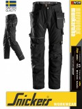 Snickers RUFFWORK BLACK lengőzsebes technikai kopásálló pamutgazdag deréknadrág - munkaruha