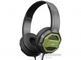 Snopy Fejhallgató - SN-101 BONNY (stereo, mikrofon, 3.5mm jack, hangerőszabályzó, 1m kábel, fekete-zöld)