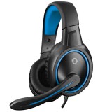 Snopy fejhallgató - sn-gx1 ergo blue (mikrofon, 3.5mm jack, hanger&#337;szabályzó, nagy-párnás, 2.2m kábel, fekete-kék) 34974