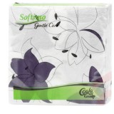 Softimo lila virágmintás szalvéta 1rétegű 45db-os kiszerelésben