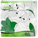 Softimo zödeskék virágmintás szalvéta 1rétegű 45db-os kiszerelésben