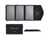 SolarTech Napelemes hordozható töltő telefontöltő 21W ütésálló cseppálló állló összehajtható dual USB csatlakozó