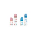 SOLMAZER IRIS teknős vagy dinoszaurusz mintás cumisüveg szett 6-12 hónapos babáknak, 2 cseppes, 2 darabos, 125ml+250ml 111829-100