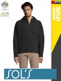 SOLS Sol's RELAX BLACK technikai sofshell férfi kapucnis kabát - 340 g/m2