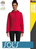 SOLS Sol's RELAX RED technikai sofshell női kapucnis kabát - 340 g/m2
