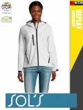 SOLS Sol's RELAX WHITE technikai sofshell női kapucnis kabát - 340 g/m2