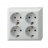 Somogyi Elektronic GAO 0313H Business Line IP20 4 férőhelyes földelt aljzat, 4 férőhelyes földelt csatlakozóaljzat, beltéri, 230 V~ / 50 Hz / 16 A, fehér